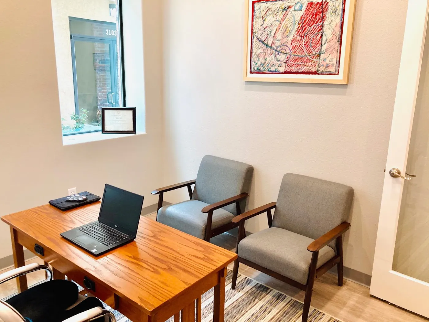Counseling room at Positive Recovery Centers Woodlands office